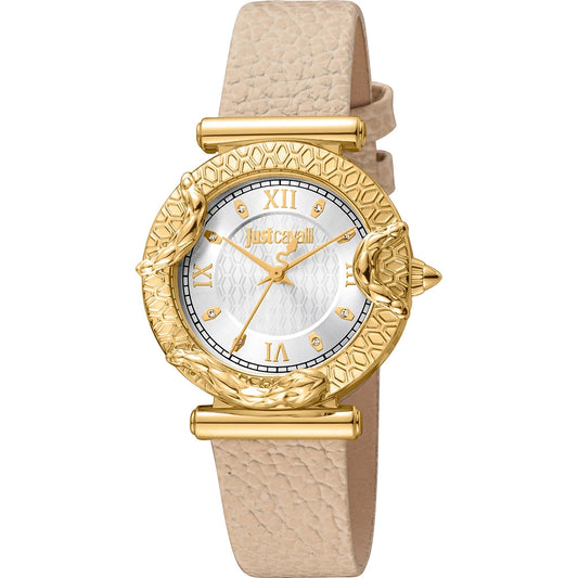 Just Cavalli JC Trama 2 Leather Beige Gold