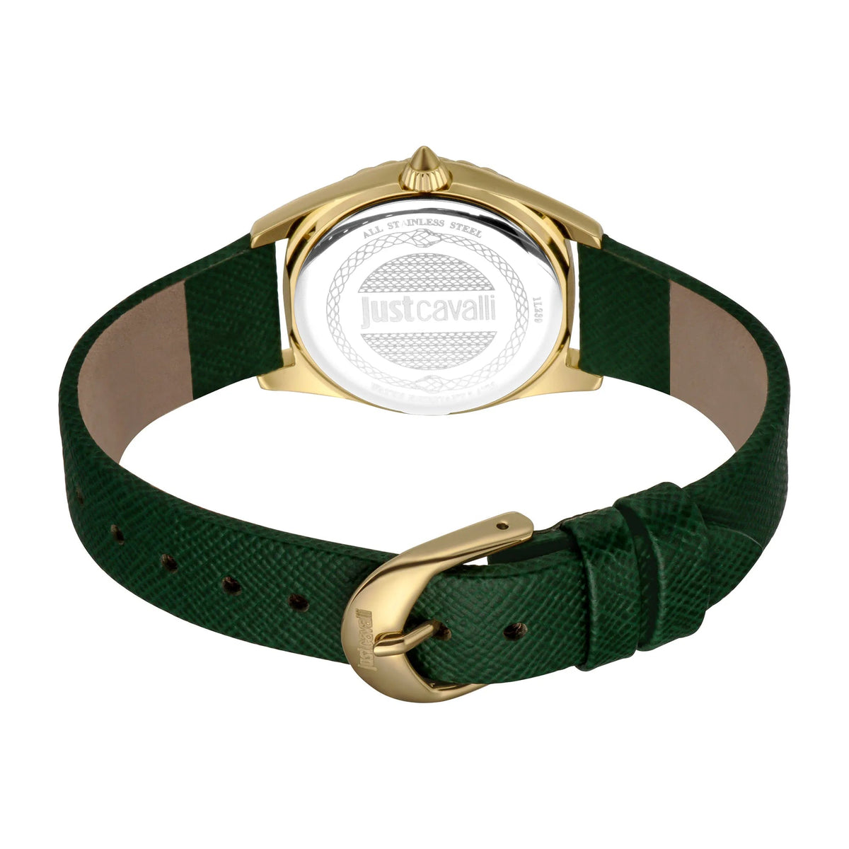 Just Cavalli Fashion Glam Leather Green Gold