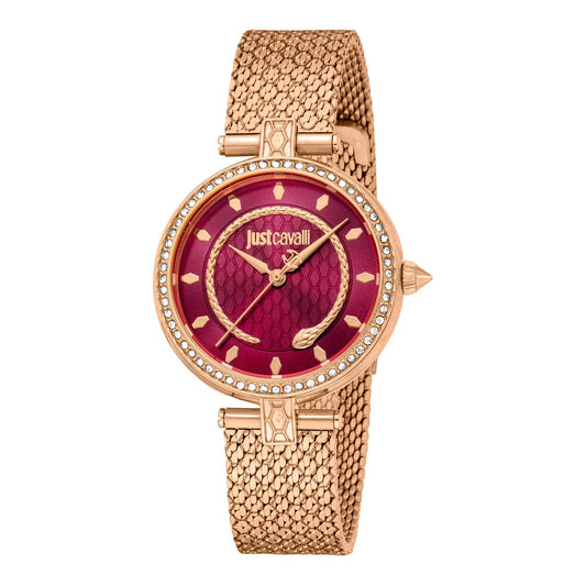 Just Cavalli Obsessive Snake Rose Gold Red