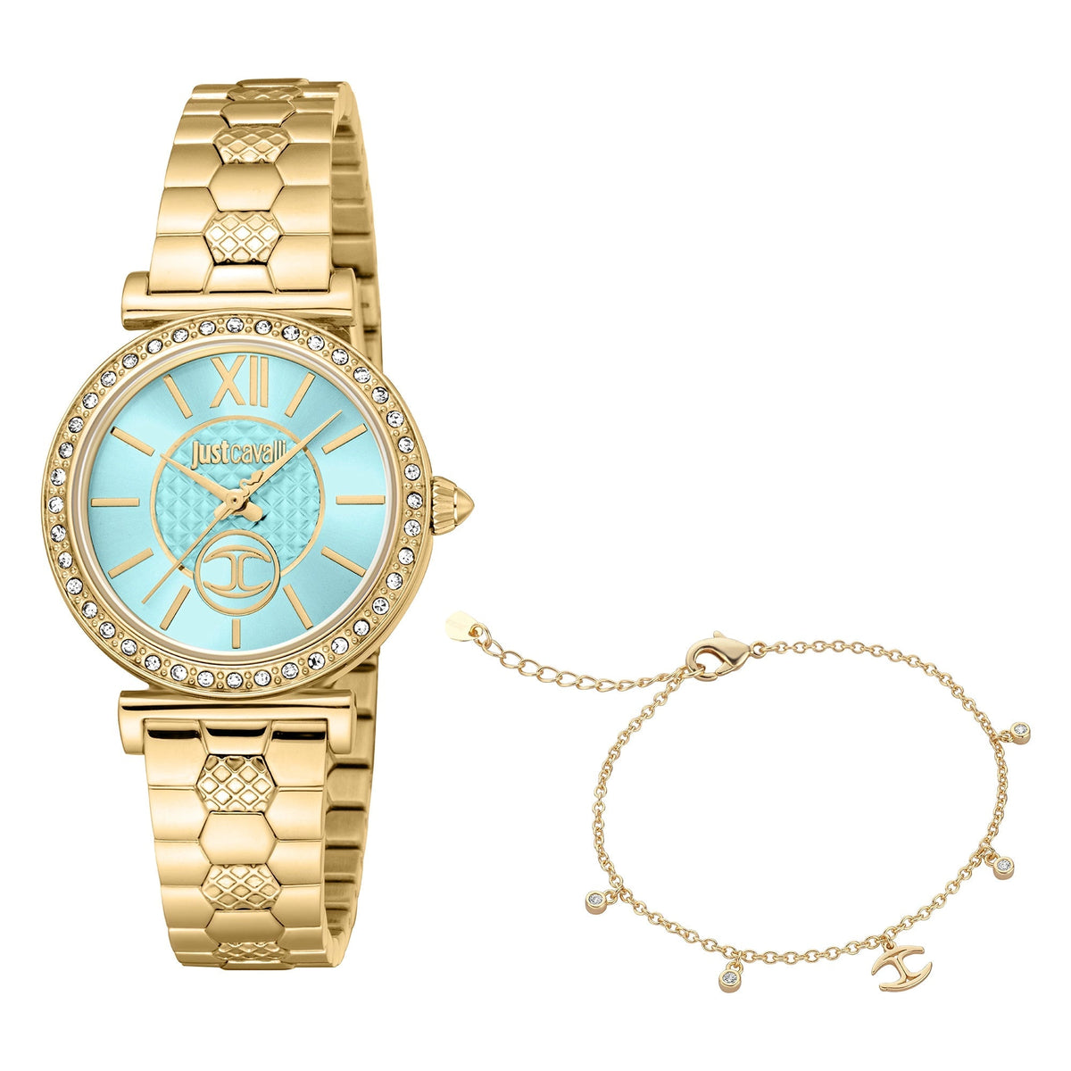 Just Cavalli Varenna Yellow Gold Turquoise