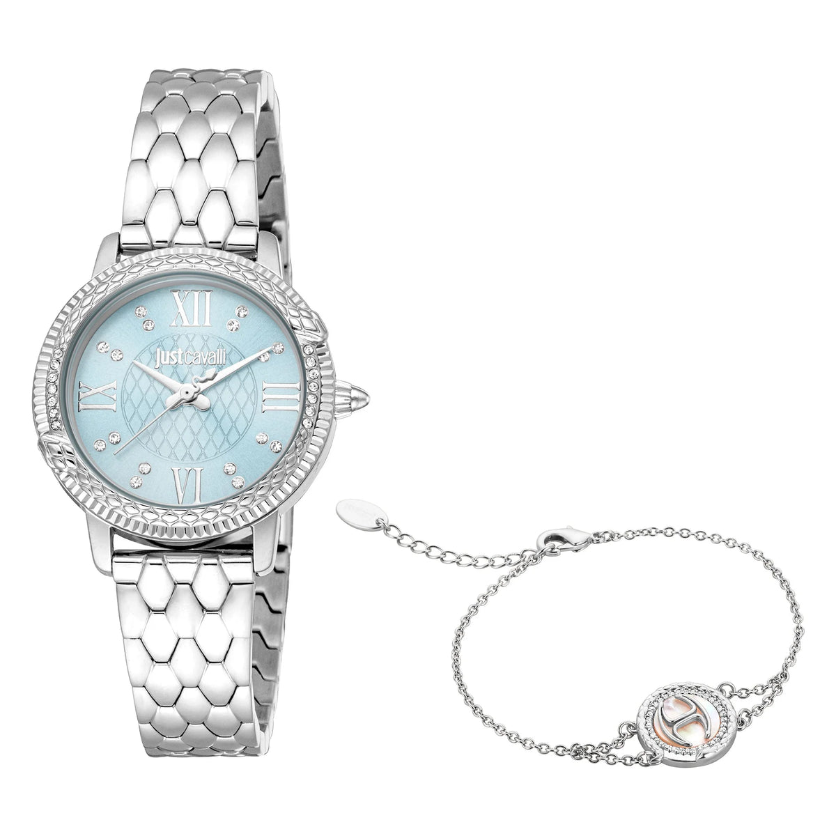 Just Cavalli Viperized Silver Grey Light Blue