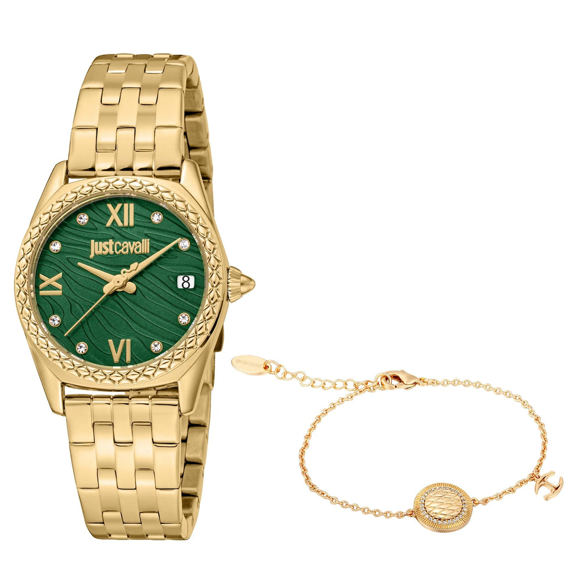 Just Cavalli Indomitable Animalier Yellow Gold Green
