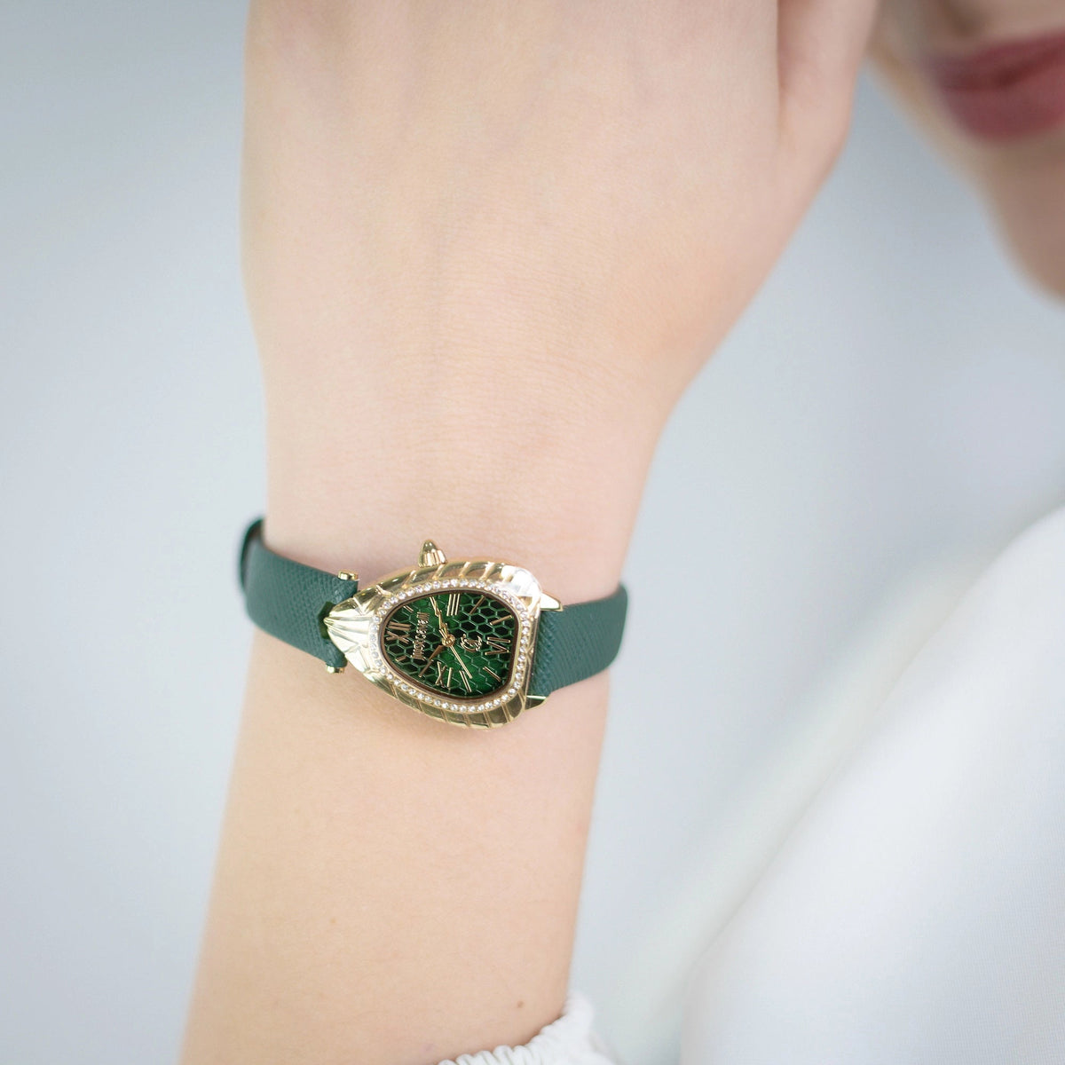 Just Cavalli Perla Leather Green YG