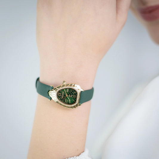 Just Cavalli Perla Leather Green YG