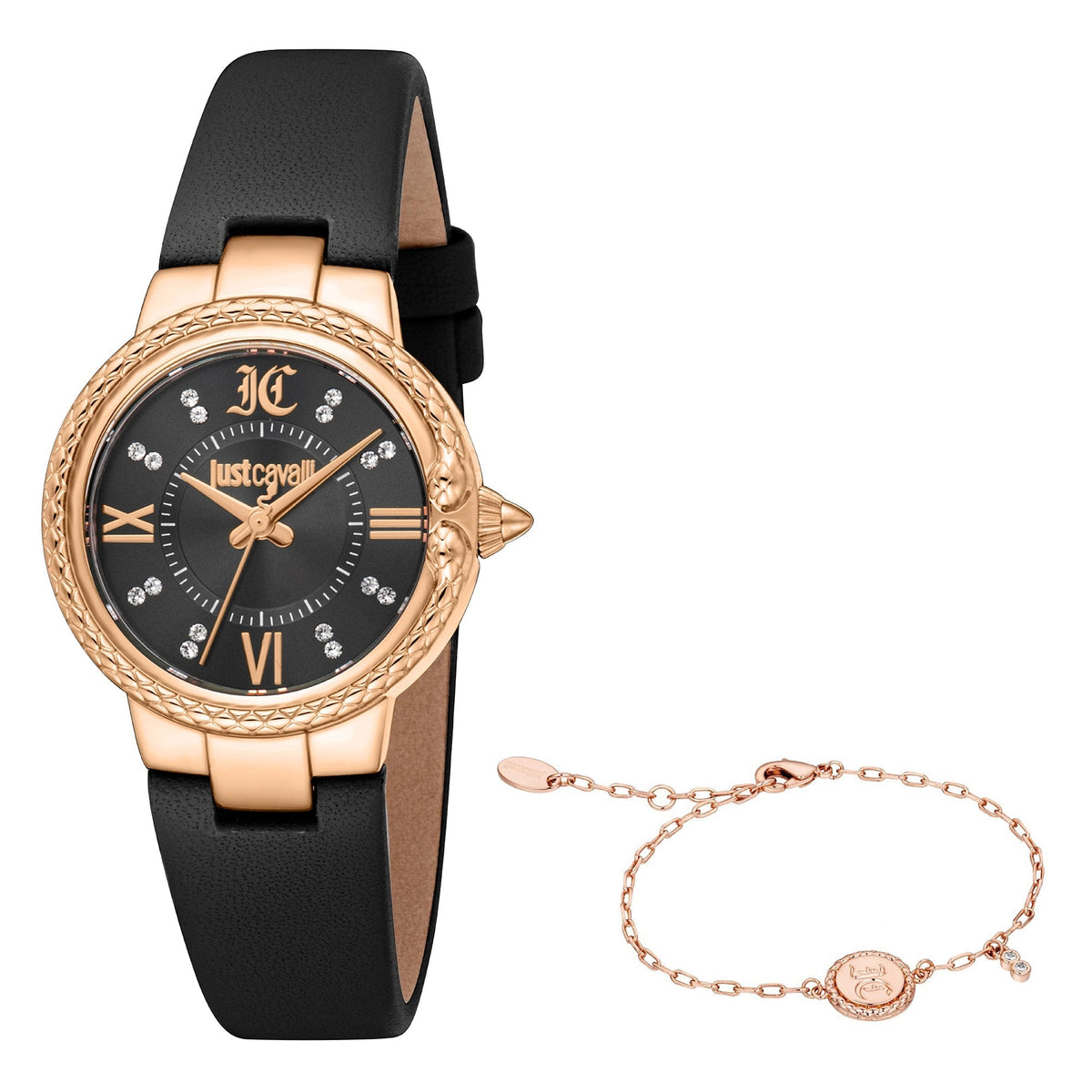 Just Cavalli Primavera Snake Leather Black