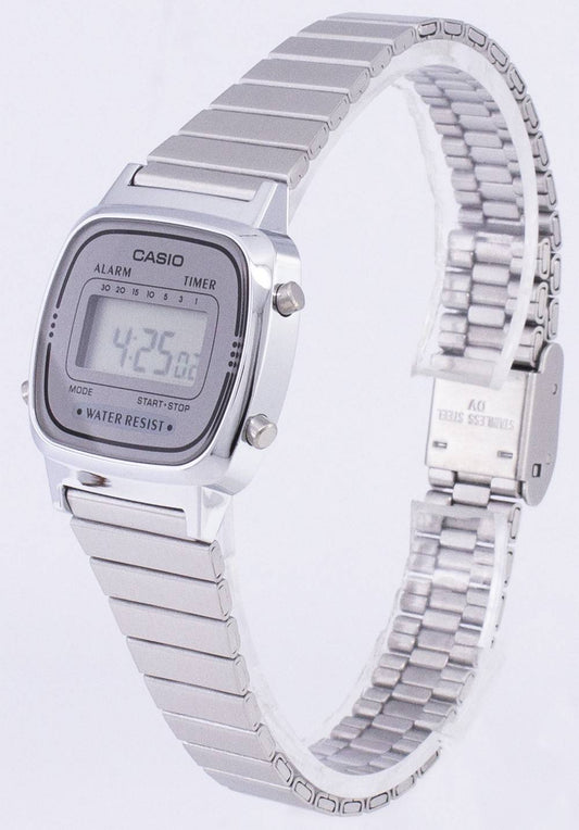 Casio Digital Stainless Steel Alarm Timer LA670WA-7DF LA670WA-7 Women's Watch
