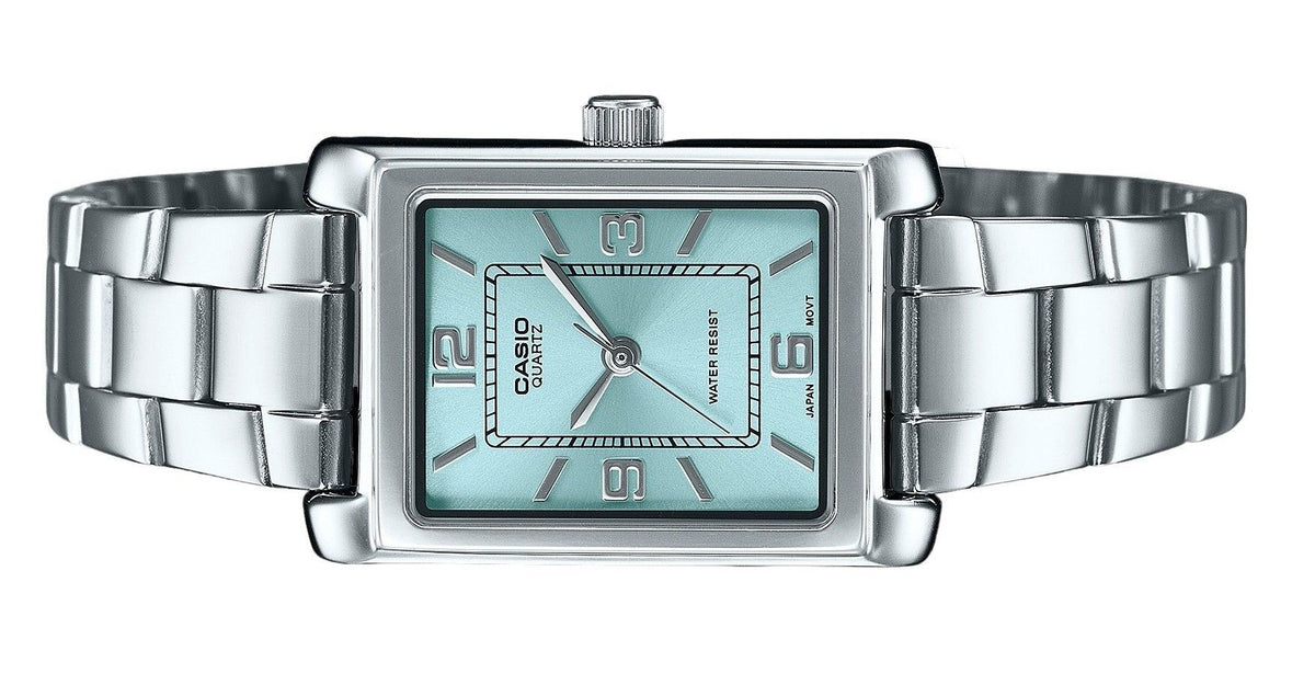Casio Standard Analog Stainless Steel Aqua Blue Dial Quartz LTP-1234DD-2A Women's Watch