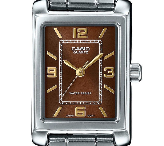 Casio Standard Analog Stainless Steel Brown Dial Quartz LTP-1234DD-5A Women's Watch