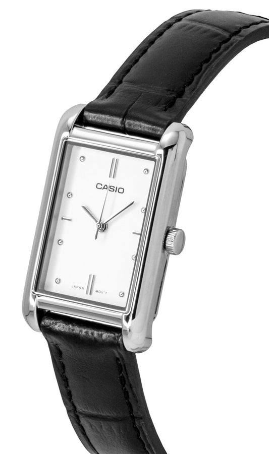 Casio Analog Leather Strap Silver Dial Quartz LTP-B171L-7A1 Women's Watch
