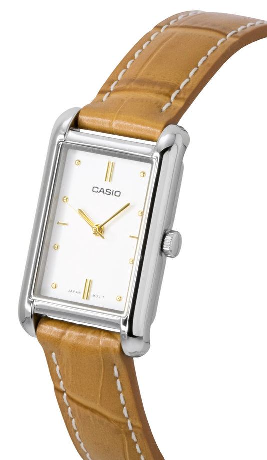 Casio Analog Leather Strap White Dial Quartz LTP-B171L-7A2 Women's Watch