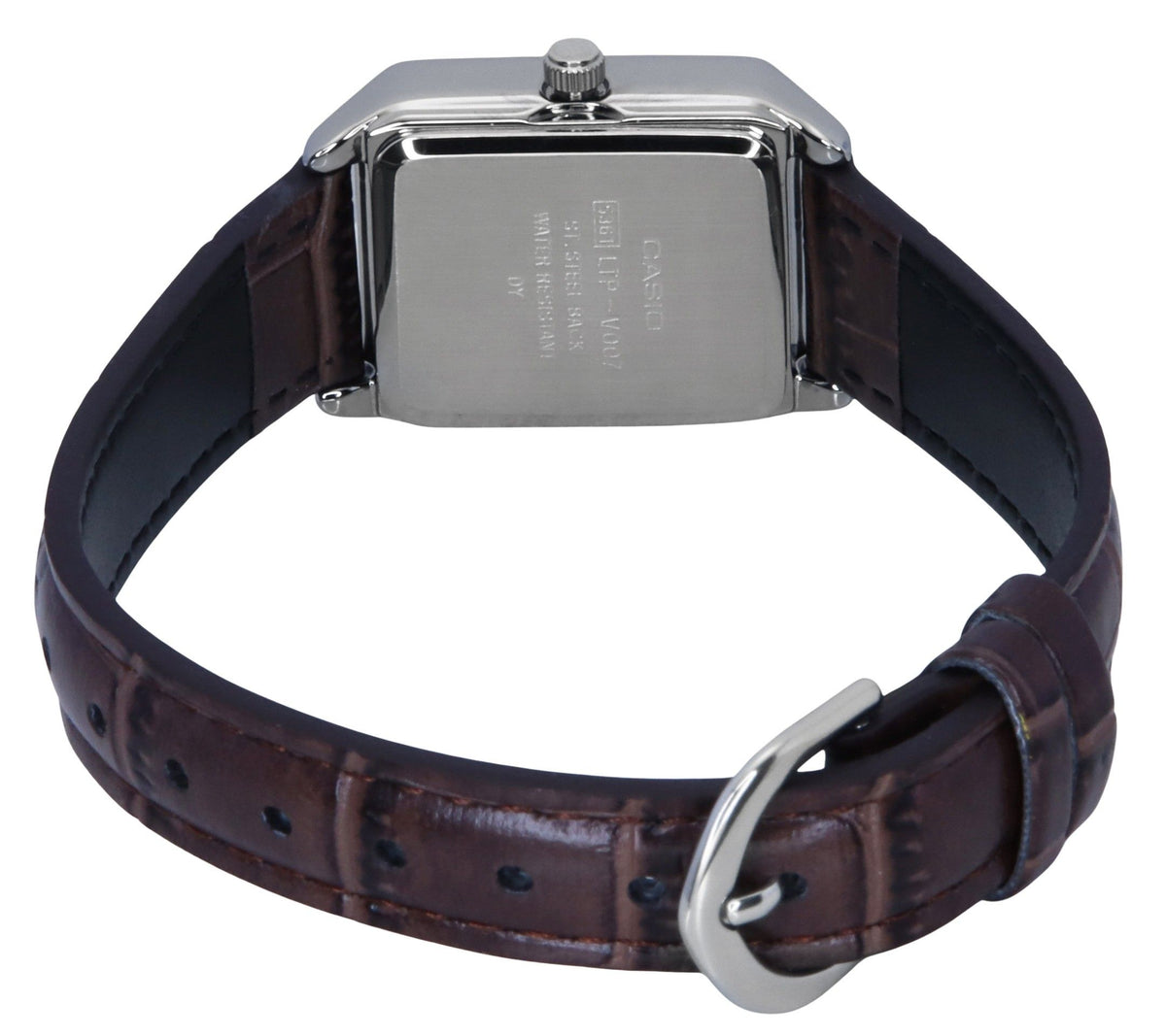 Casio Standard Analog Chrome Plated Leather Strap White Dial Quartz LTP-V007L-7B2 Women's Watch