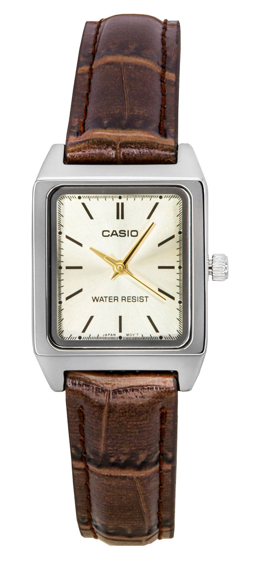 Casio Standard Analog Leather Strap Ivory Dial Quartz LTP-V007L-9E Women's Watch