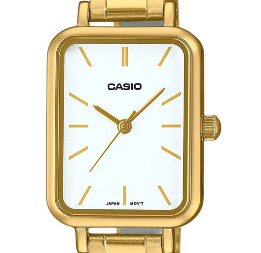 Casio Standard Analog Gold Tone Stainless Steel White Dial Quartz LTP-V009G-7E Women's Watch