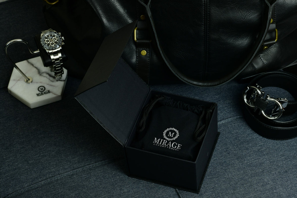 Sable Black Full Grain Cow Leather Watch Roll Case - 1 Watch