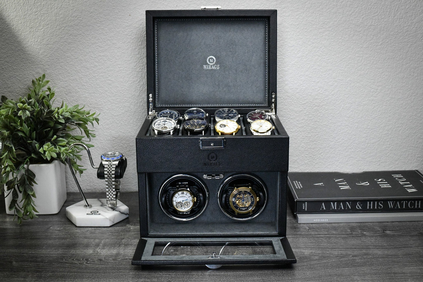 Luxury Watch Winder Box - Ebony Black