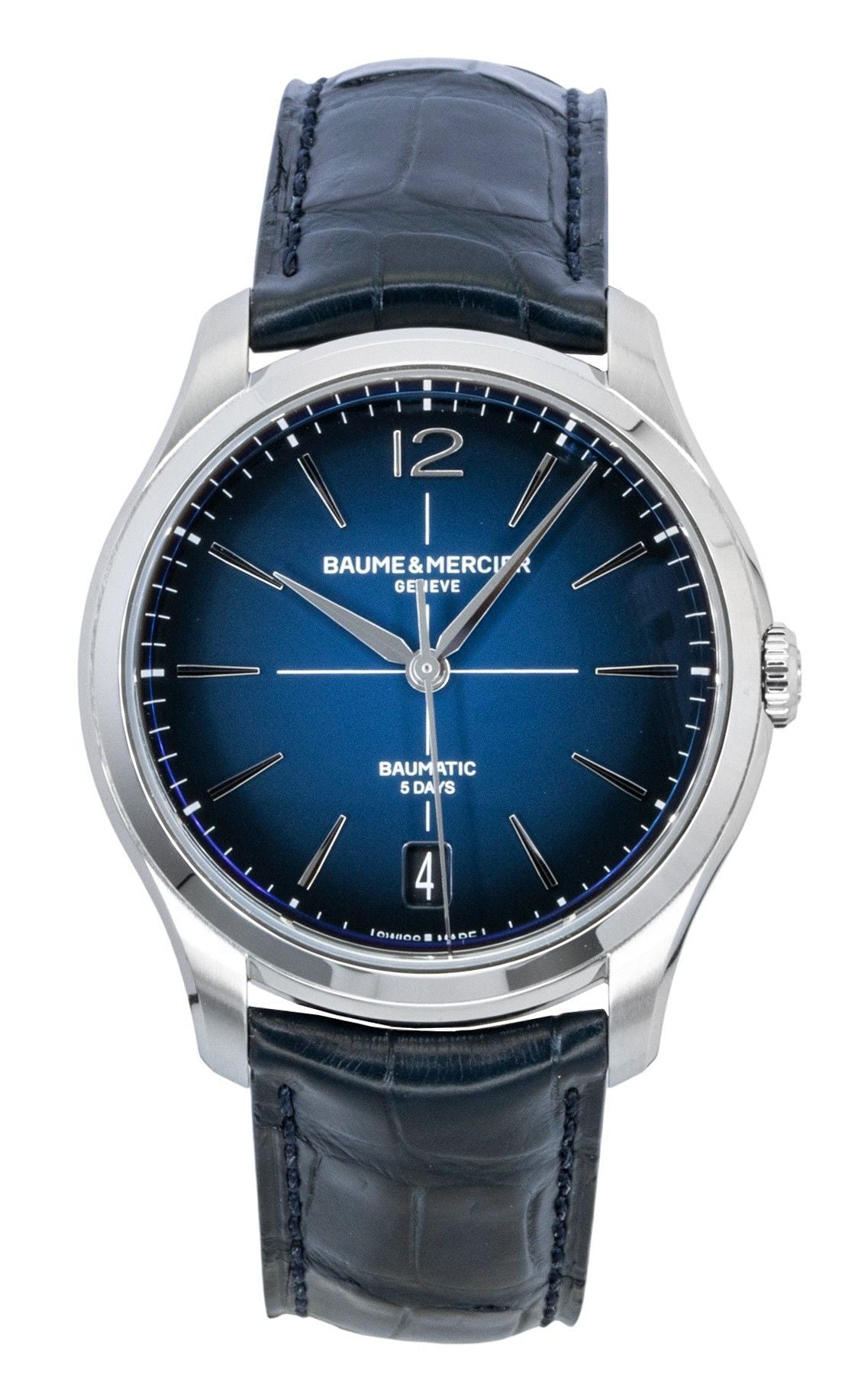 Baume & Mercier Clifton Leather Strap Blue Dial Automatic M0A10771 Men's Watch