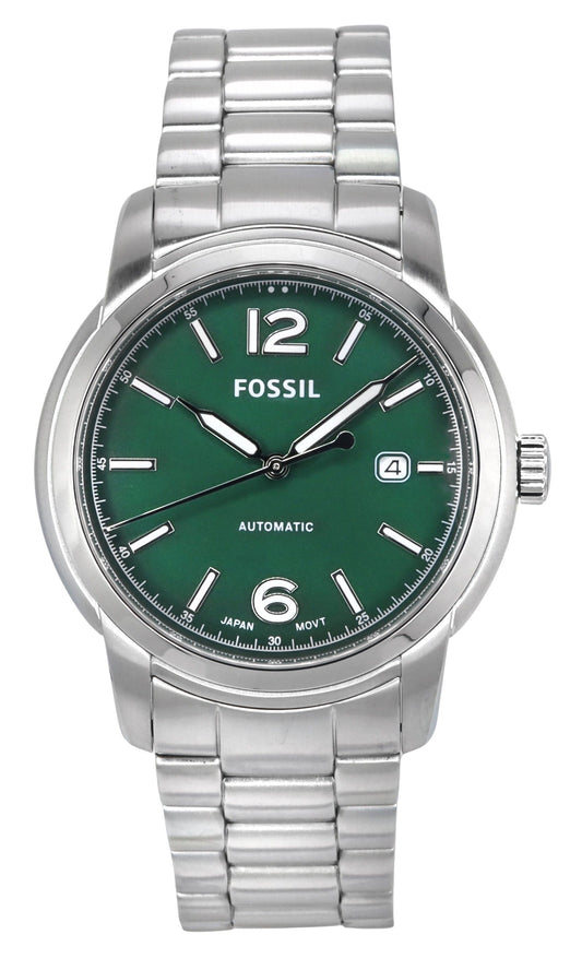 Fossil Heritage Stainless Steel Green Dial Automatic ME3224 Unisex Watch