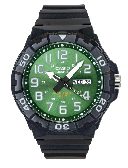 Casio Analog Resin Strap Green Dial Quartz MRW-210H-3BV 100M Men's Watch