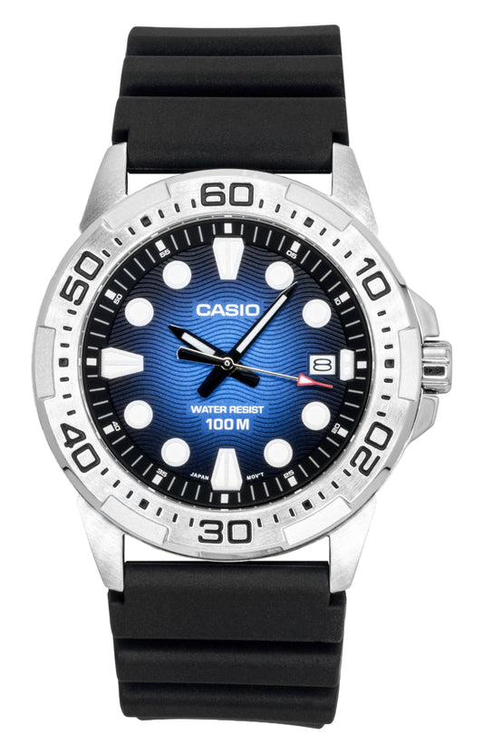 Casio Standard Analog Resin Strap Blue Dial Quartz MTD-140-2AV 100M Men's Watch
