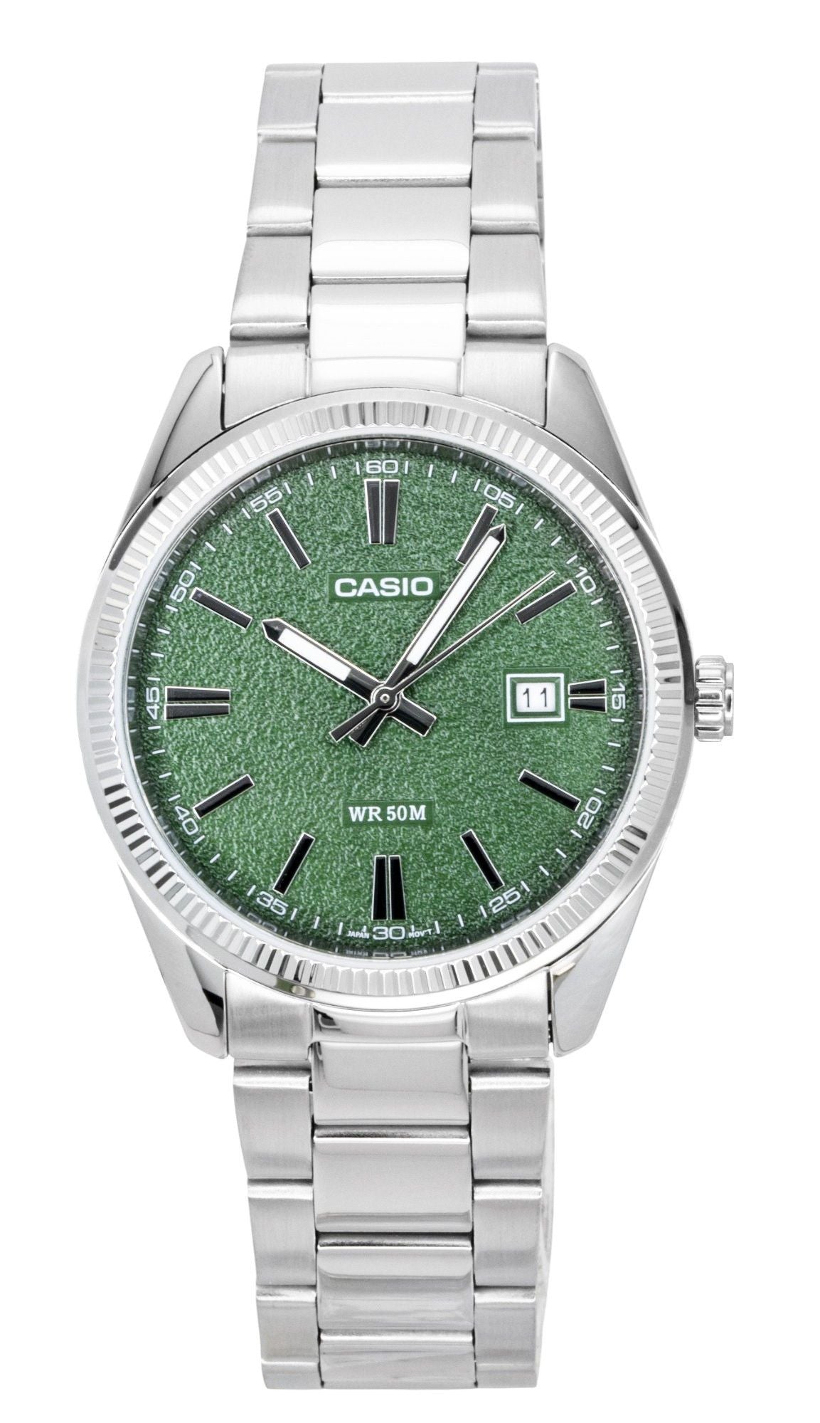 Casio Standard Analog Stainless Steel Green Dial Quartz MTP-1302DA-3AV Men's Watch