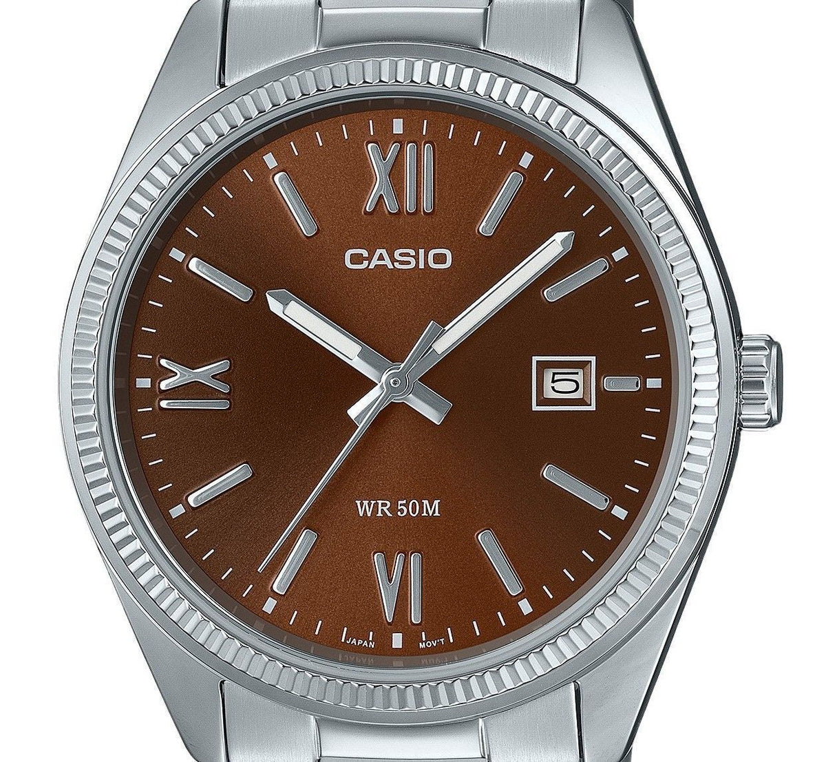 Casio Standard Analog Ion Plated Stainless Steel Brown Dial Quartz MTP-1302DD-5AV Men's Watch