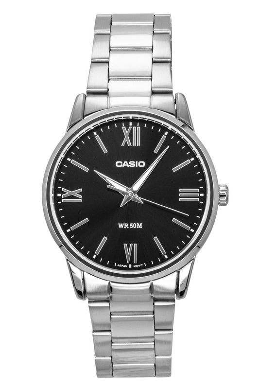 Casio Analog Stainless Steel Black Dial Quartz MTP-1303DD-1AV Men's Watch