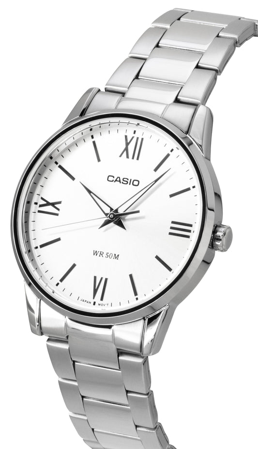 Casio Analog Stainless Steel Silver Dial Quartz MTP-1303DD-7AV Men's Watch
