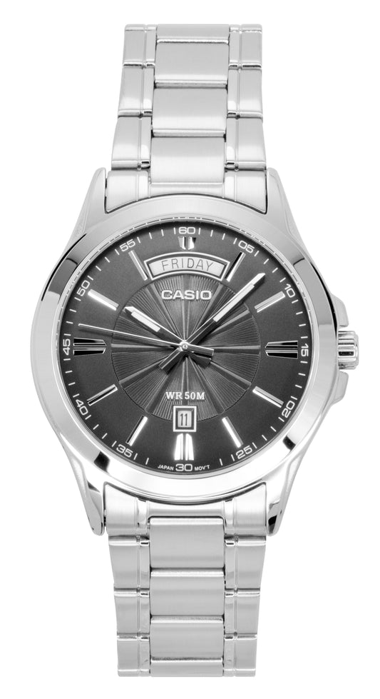 Casio Standard Analog Stainless Steel Grey Dial Quartz MTP-1381D-8AV Men's Watch