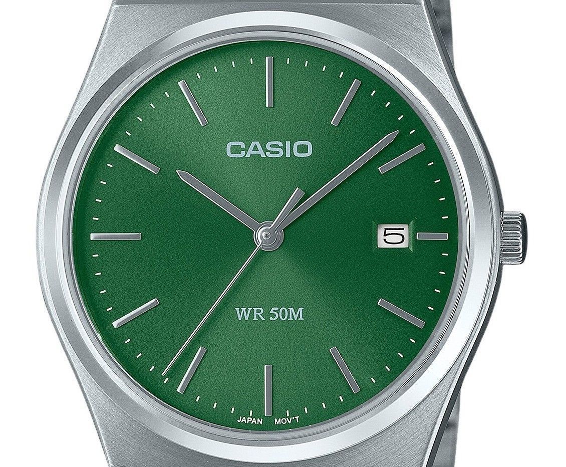 Casio Standard Analog Stainless Steel Green Dial Quartz MTP-B145D-3AV Unisex Watch