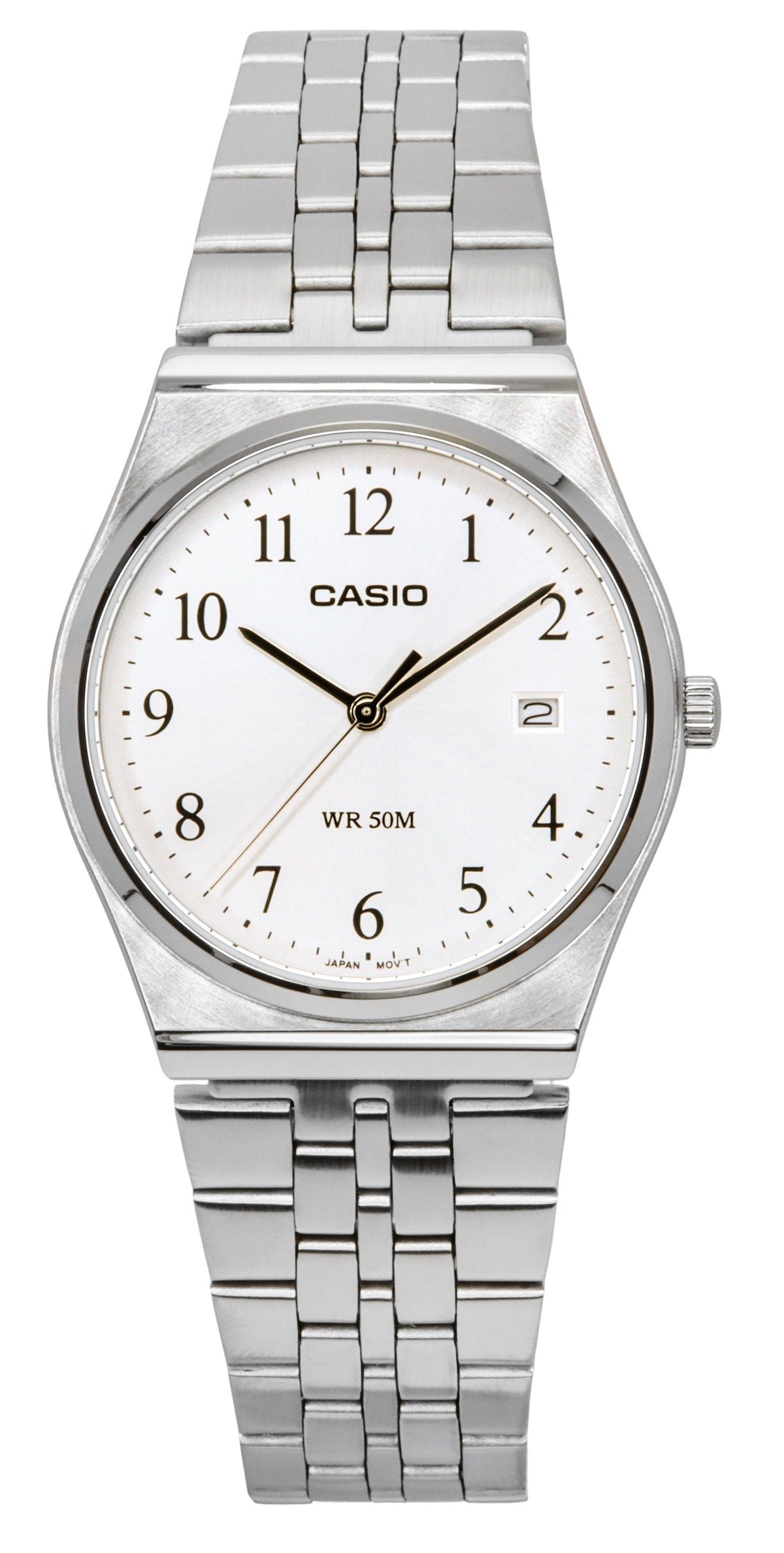 Casio Standard Analog Stainless Steel White Dial Quartz MTP-B145D-7B Men's Watch