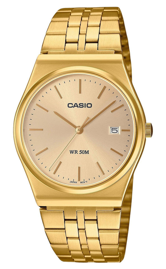 Refurbished Casio Standard Analog Gold Tone Stainless Steel Gold Dial Quartz MTP-B145G-9AV Unisex Watch