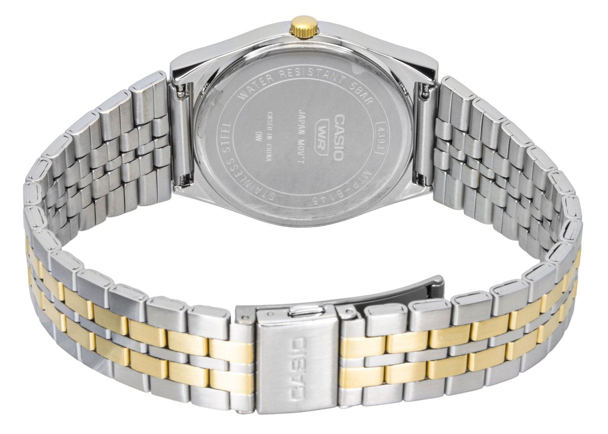 Casio Analog Two Tone Stainless Steel White Dial Quartz MTP-B145SG-7AV Men's Watch