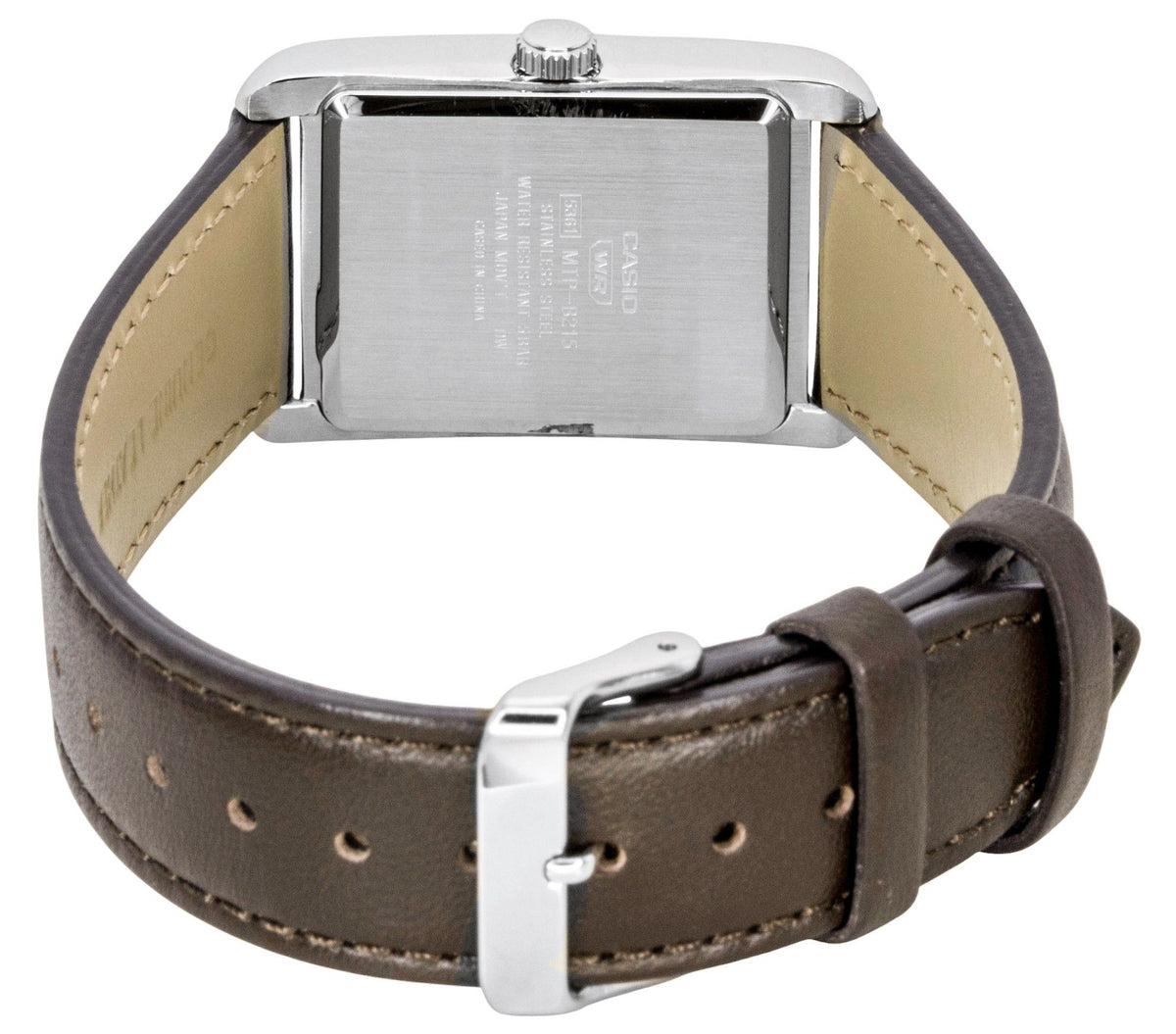 Casio Analog Leather Strap Silver Dial Quartz MTP-B215L-7AV Men's Watch