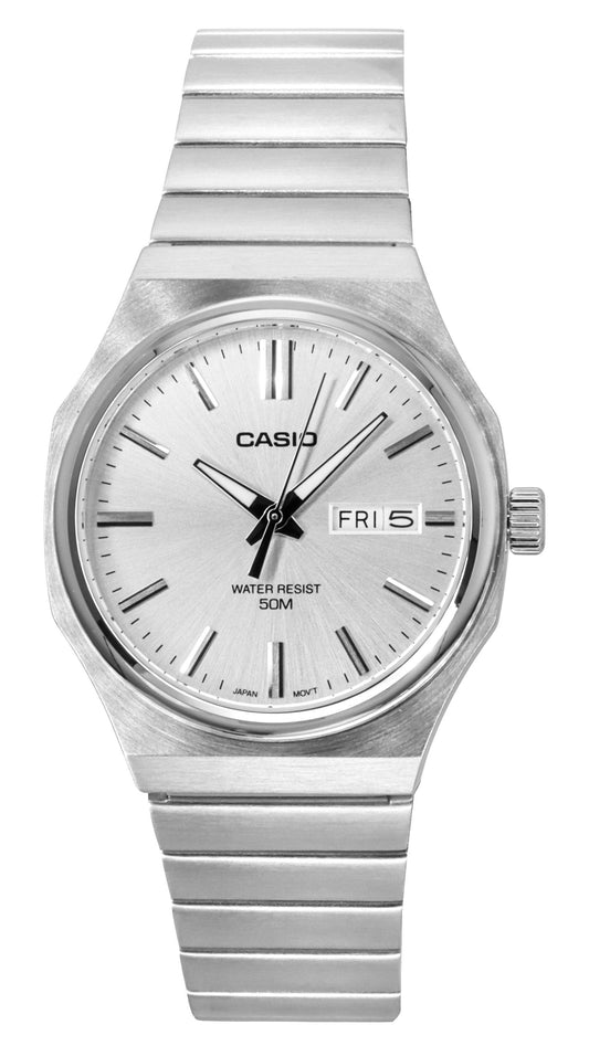 Casio Standard Analog Stainless Steel Silver Dial Quartz MTP-E735D-7AV Men's Watch