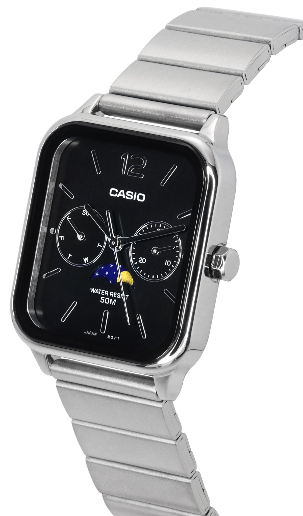 Casio Standard Analog Moon Phase Black Dial Quartz MTP-M305D-1A Men's Watch