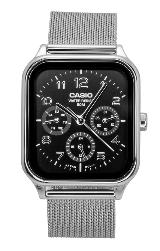 Casio Standard Analog Stainless Steel Black Dial Quartz MTP-M306M-1AV Men's Watch