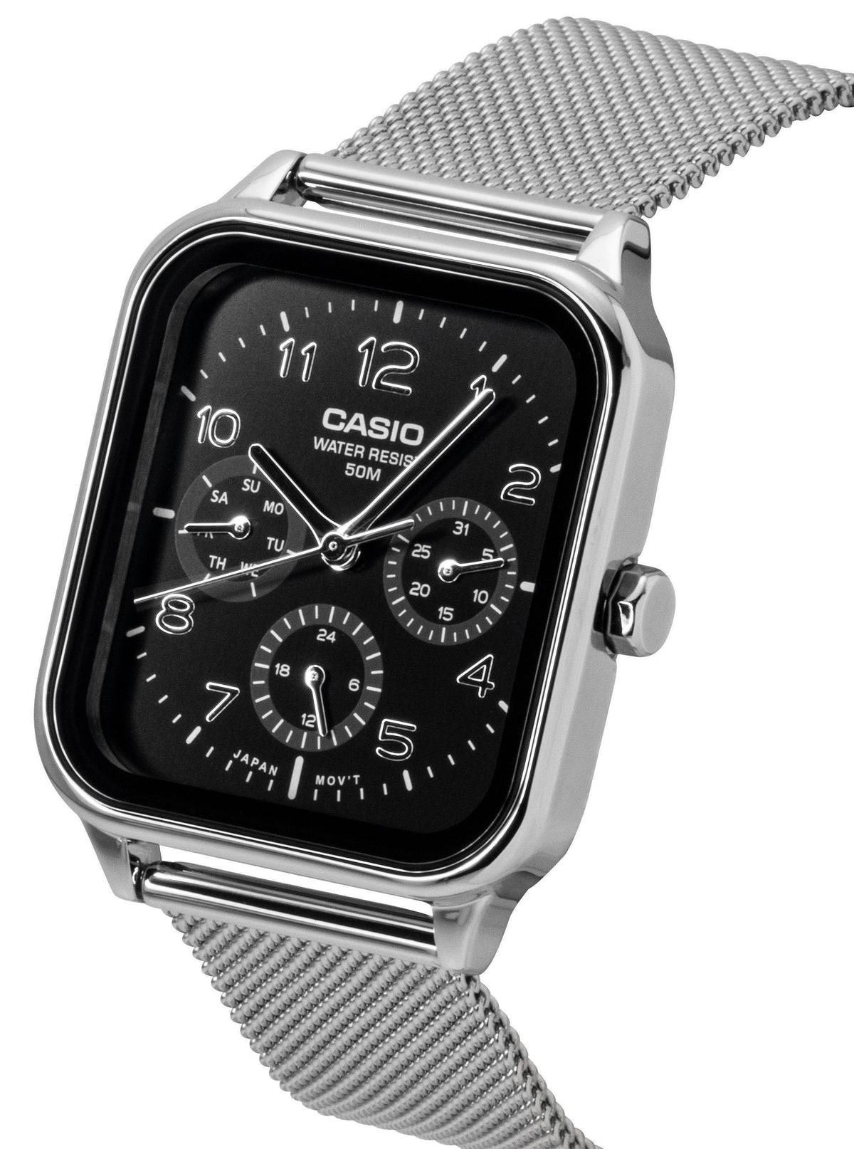 Casio Standard Analog Stainless Steel Black Dial Quartz MTP-M306M-1AV Men's Watch