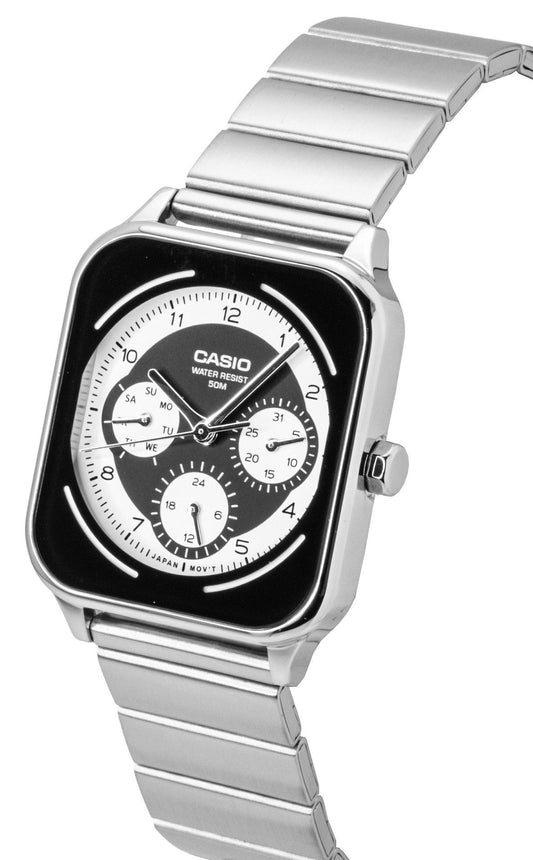 Casio Standard Analog Stainless Steel Black And White Dial Quartz MTP-M307D-1BV Men's Watch