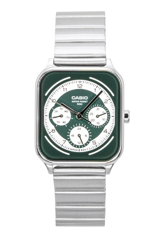 Casio Standard Analog Stainless Steel Green And White Dial Quartz MTP-M307D-3BV Men's Watch