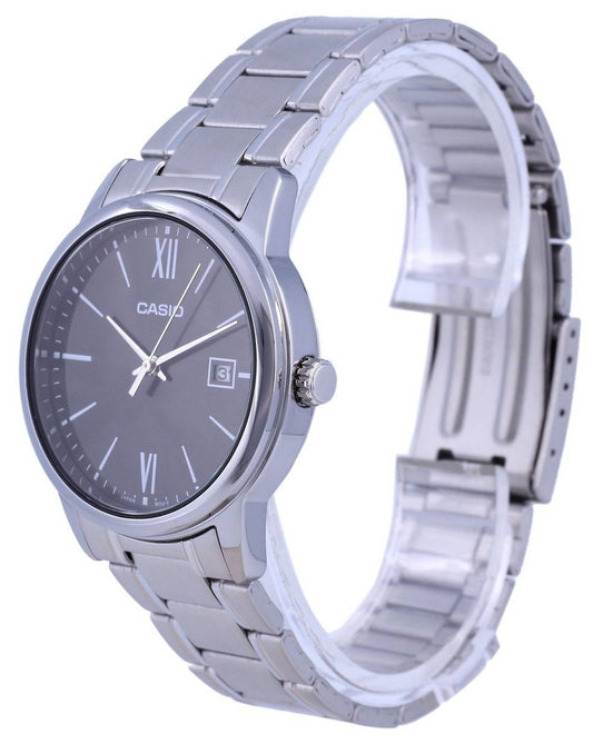 Casio Black Dial Stainless Steel Analog Quartz MTP-V002D-1B3 MTPV002D-1 Men's Watch
