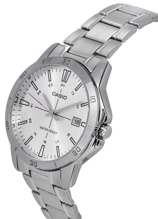 Casio Standard Analog Stainless Steel Silver Dial Quartz MTP-V004D-7C Men's Watch