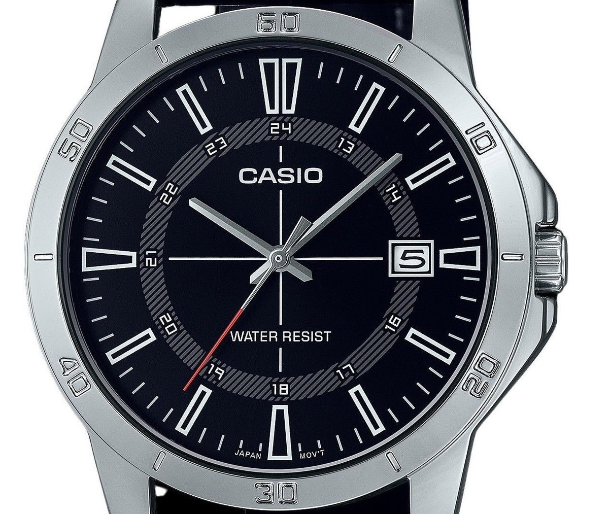 Casio Standard Analog Leather Strap Black Dial Quartz MTP-V004L-1C Men's Watch