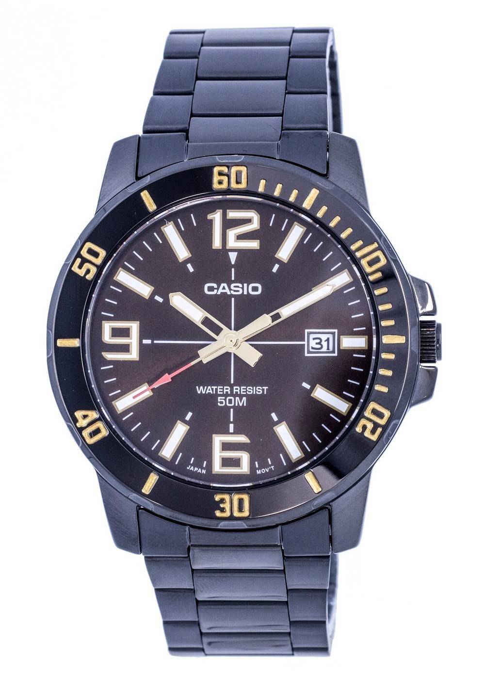 Casio Enticer Analog Black Dial Quartz MTP-VD01B-5BV MTPVD01B-5B Men's Watch