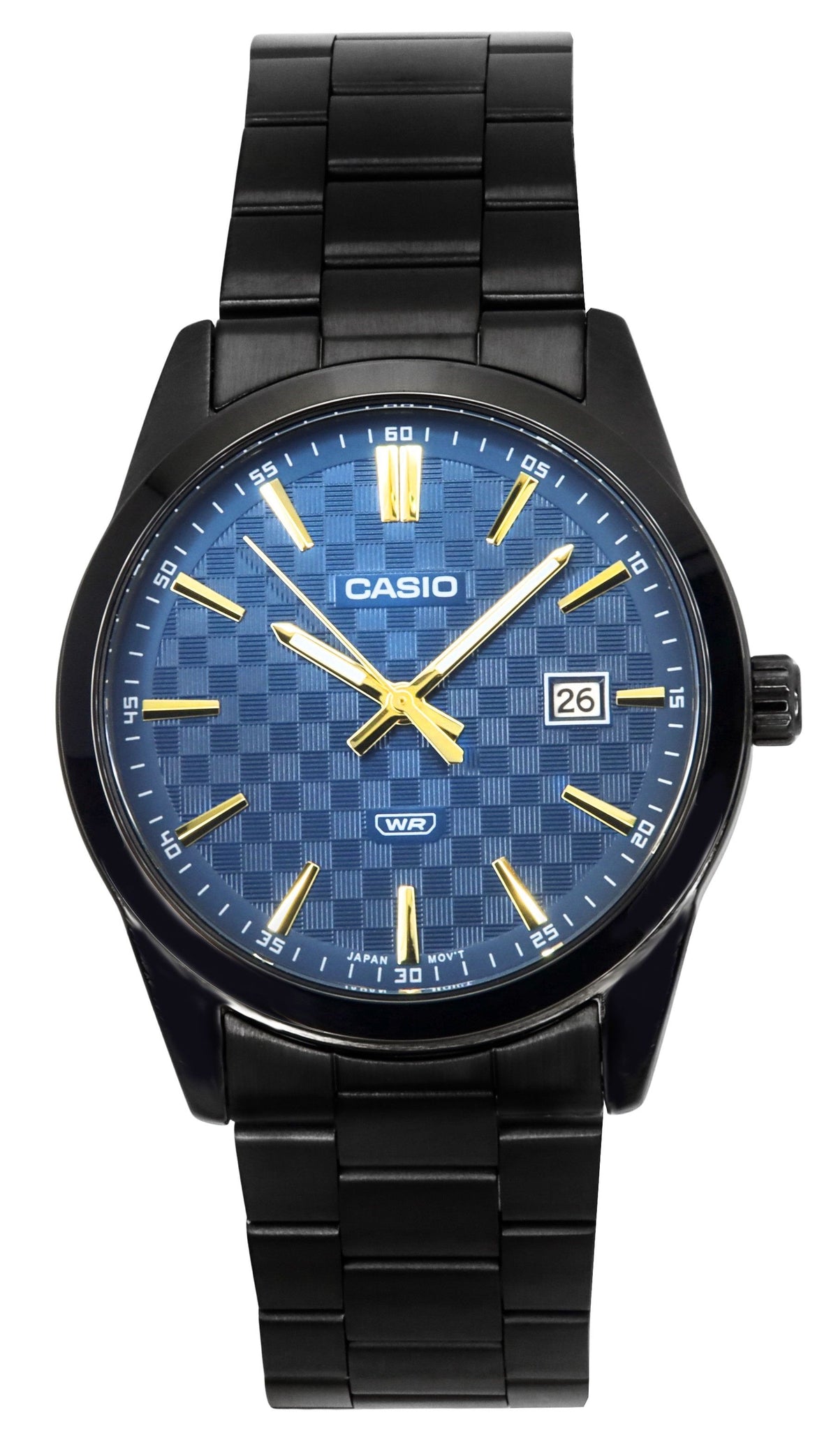 Casio Standard Analog Black Ion Plated Stainless Steel Blue Dial Quartz MTP-VD03B-2A Men's Watch
