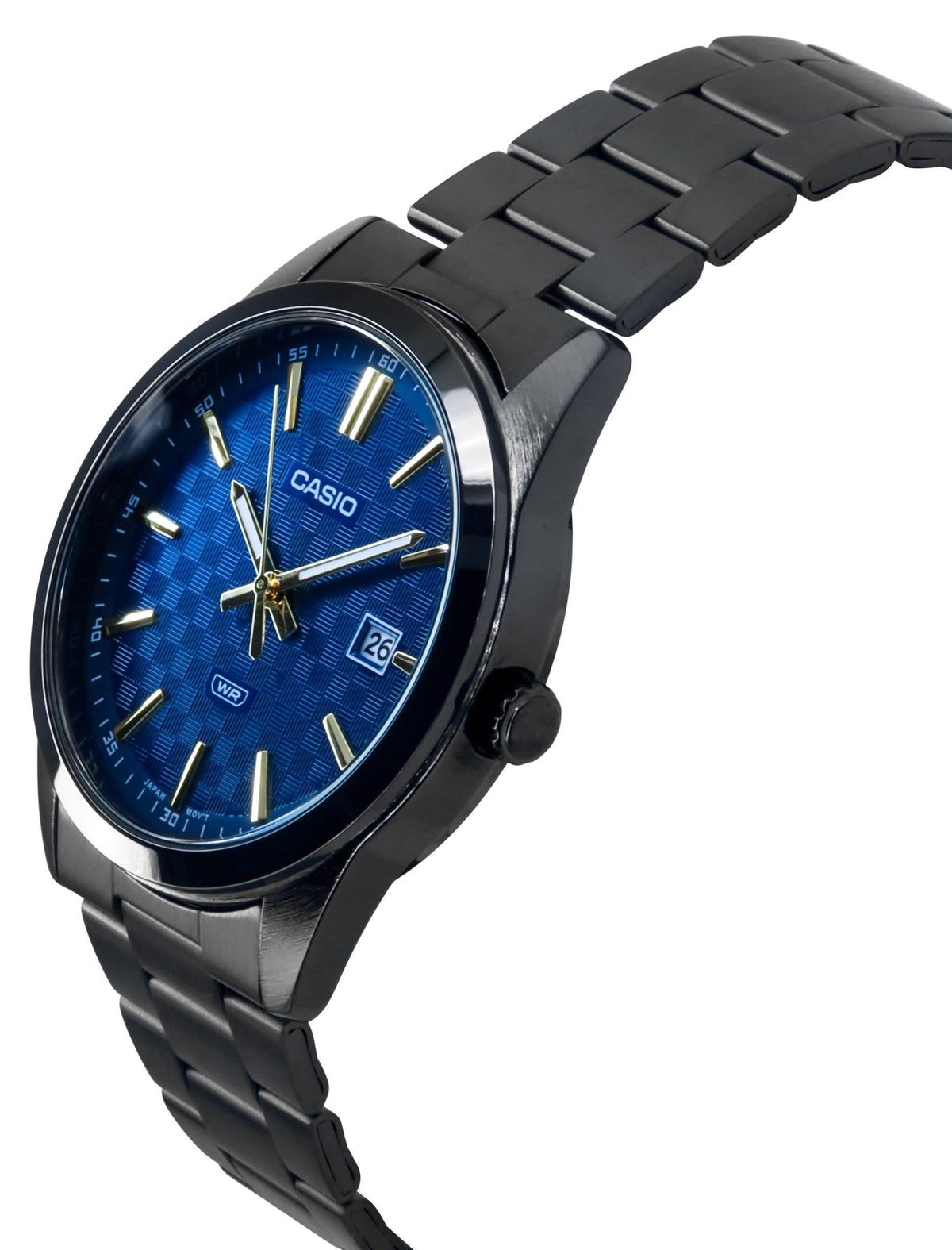 Casio Standard Analog Black Ion Plated Stainless Steel Blue Dial Quartz MTP-VD03B-2A Men's Watch