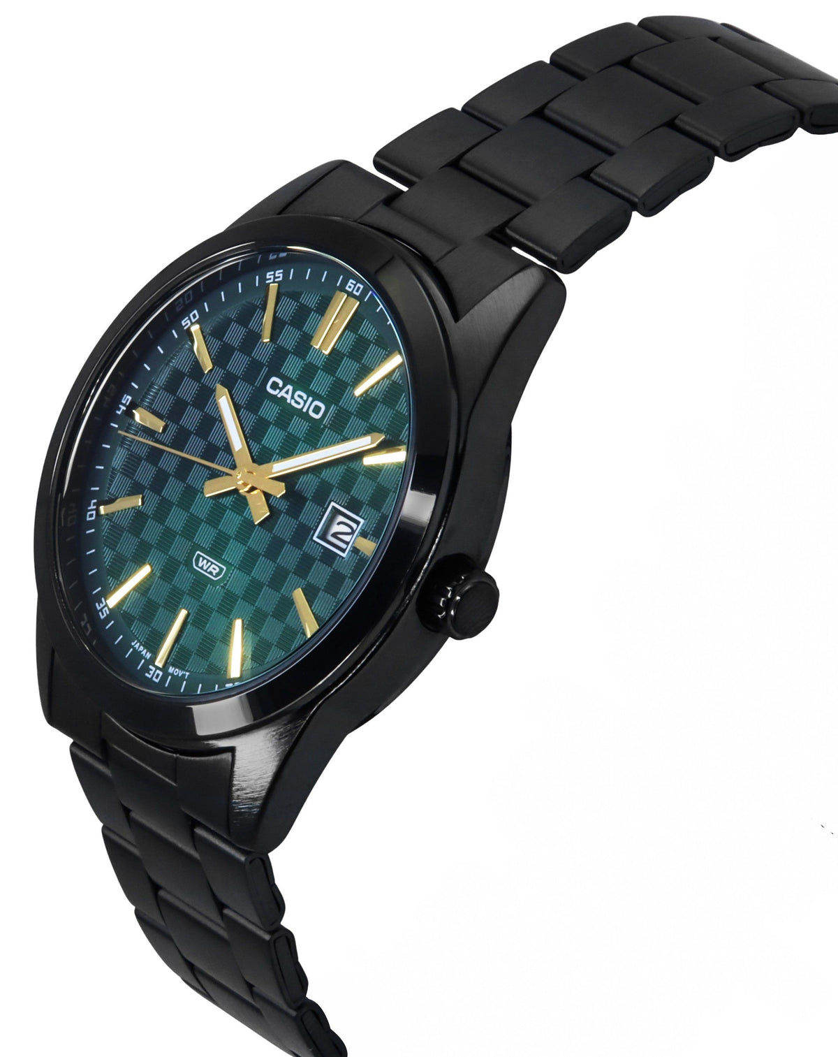 Casio Standard Analog Ion Plated Stainless Steel Green Dial Quartz MTP-VD03B-3A Men's Watch
