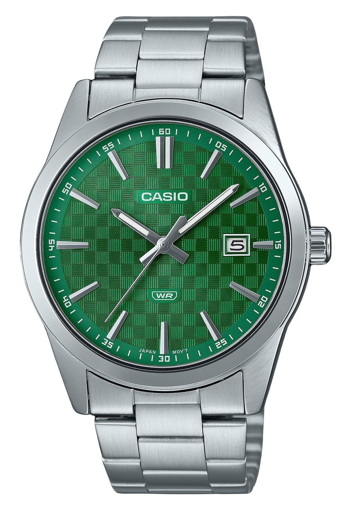 Casio Standard Analog Stainless Steel Green Dial Quartz MTP-VD03D-3A1 Men's Watch