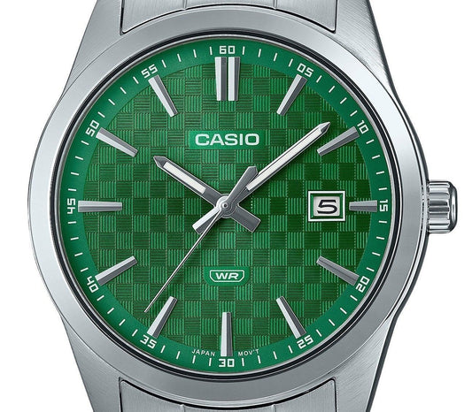 Casio Standard Analog Stainless Steel Green Dial Quartz MTP-VD03D-3A1 Men's Watch