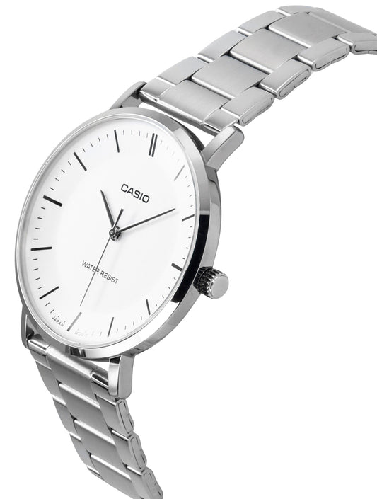 Casio Standard Analog Stainless Steel White Dial Quartz MTP-VT04D-7E Men's Watch