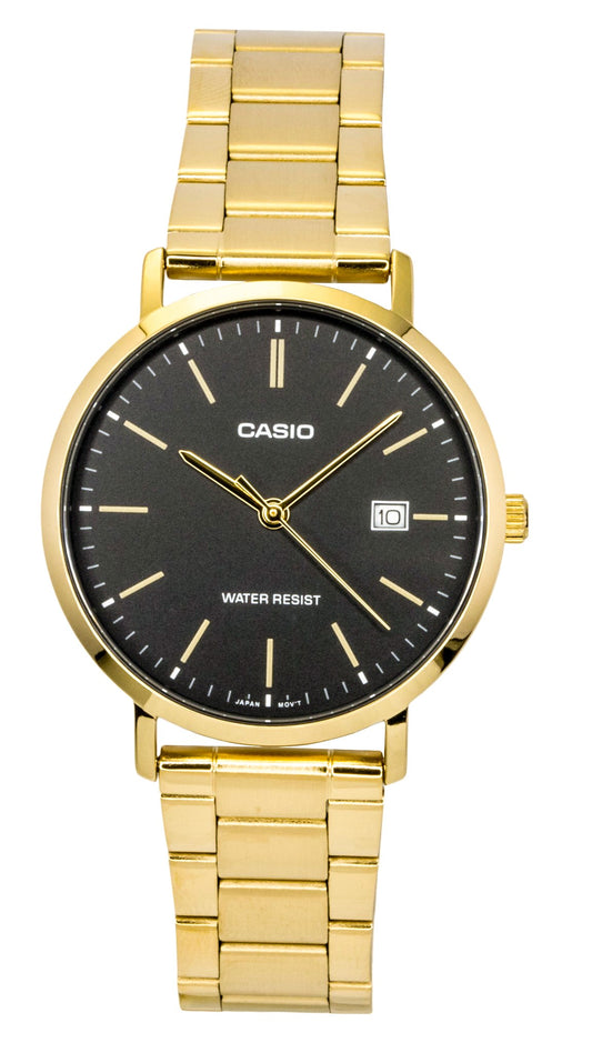 Casio Analog Gold Tone Stainless Steel Black Dial Quartz MTP-VT05G-1E Men's Watch